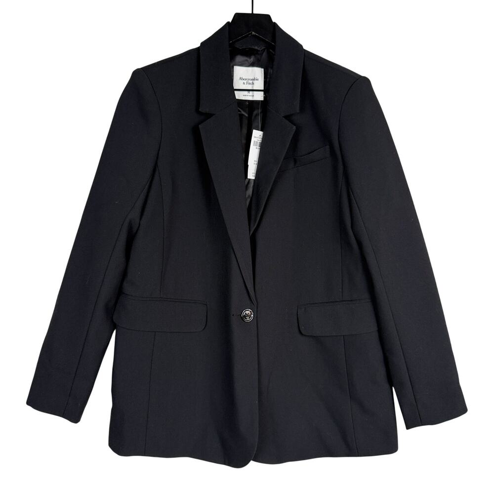 New Abercrombie & Fitch Womens Classic Suiting Blazer Black $120 - M